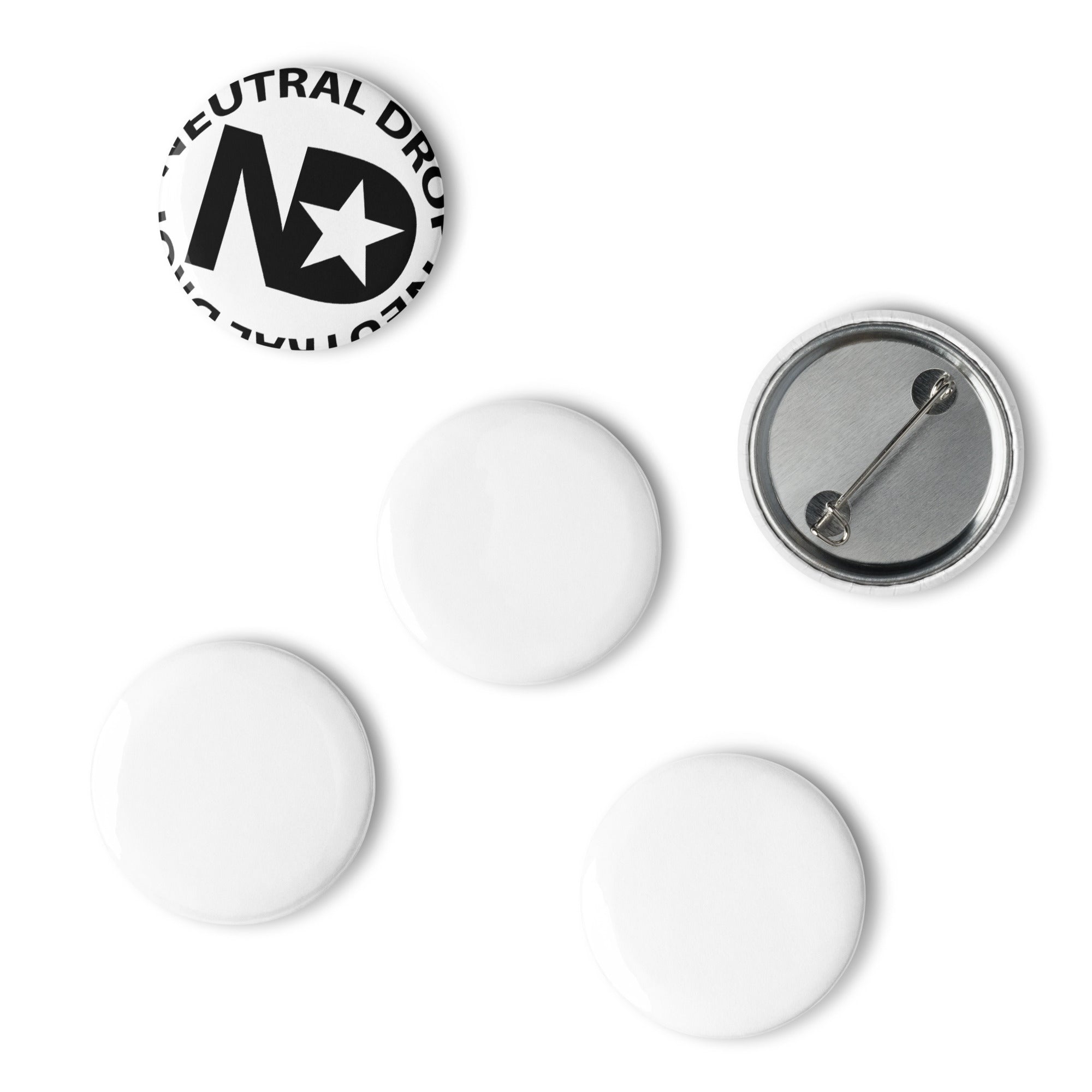 Set of pin buttons w/ Neutral Drop Logo