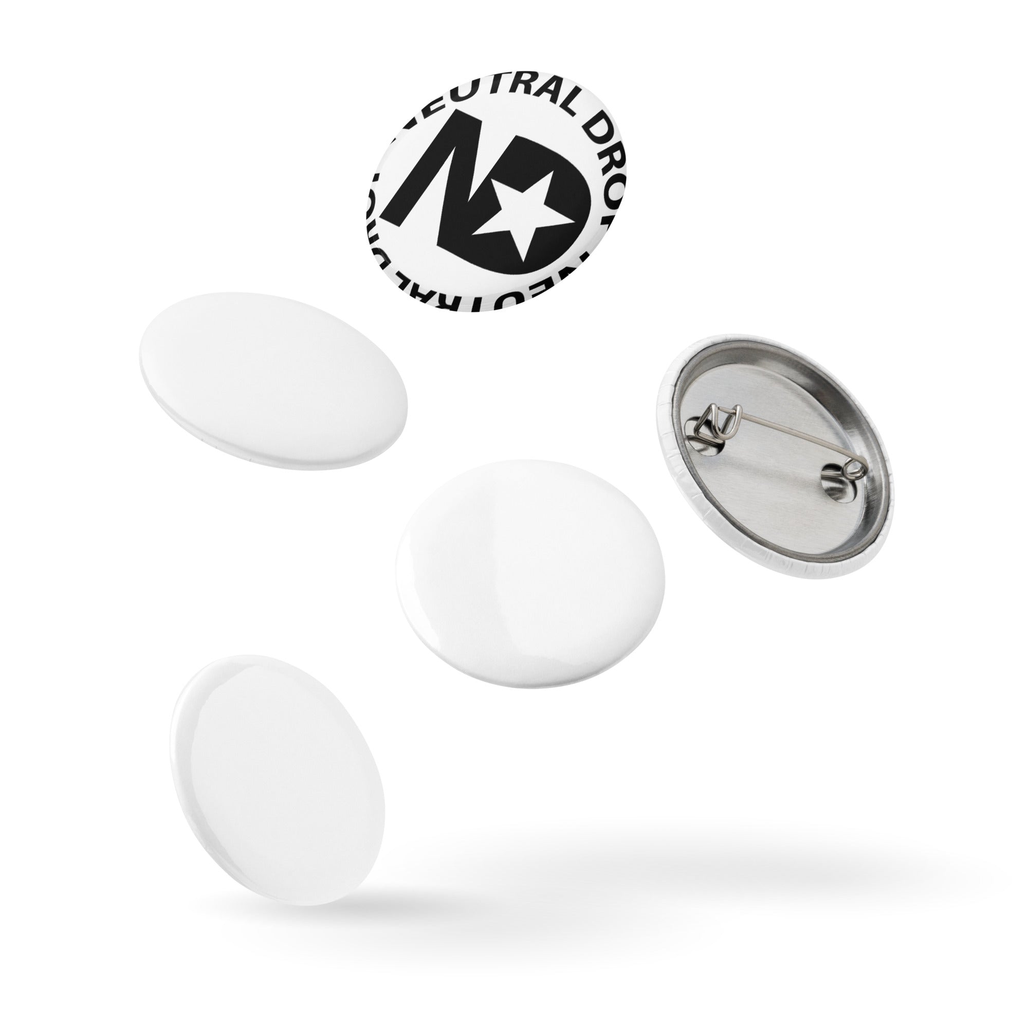 Set of pin buttons w/ Neutral Drop Logo