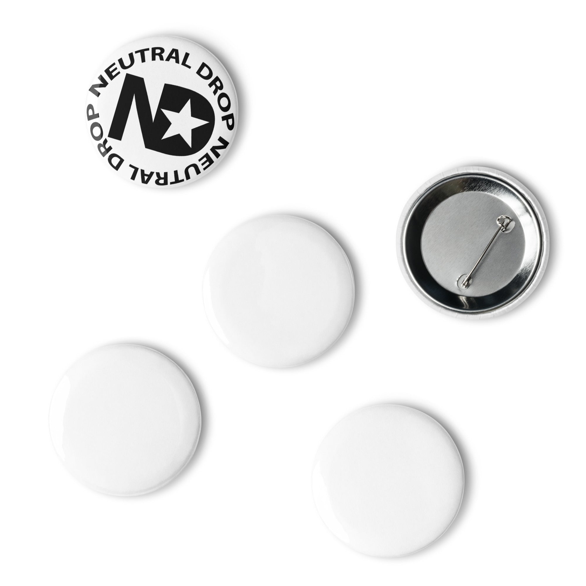 Set of pin buttons w/ Neutral Drop Logo