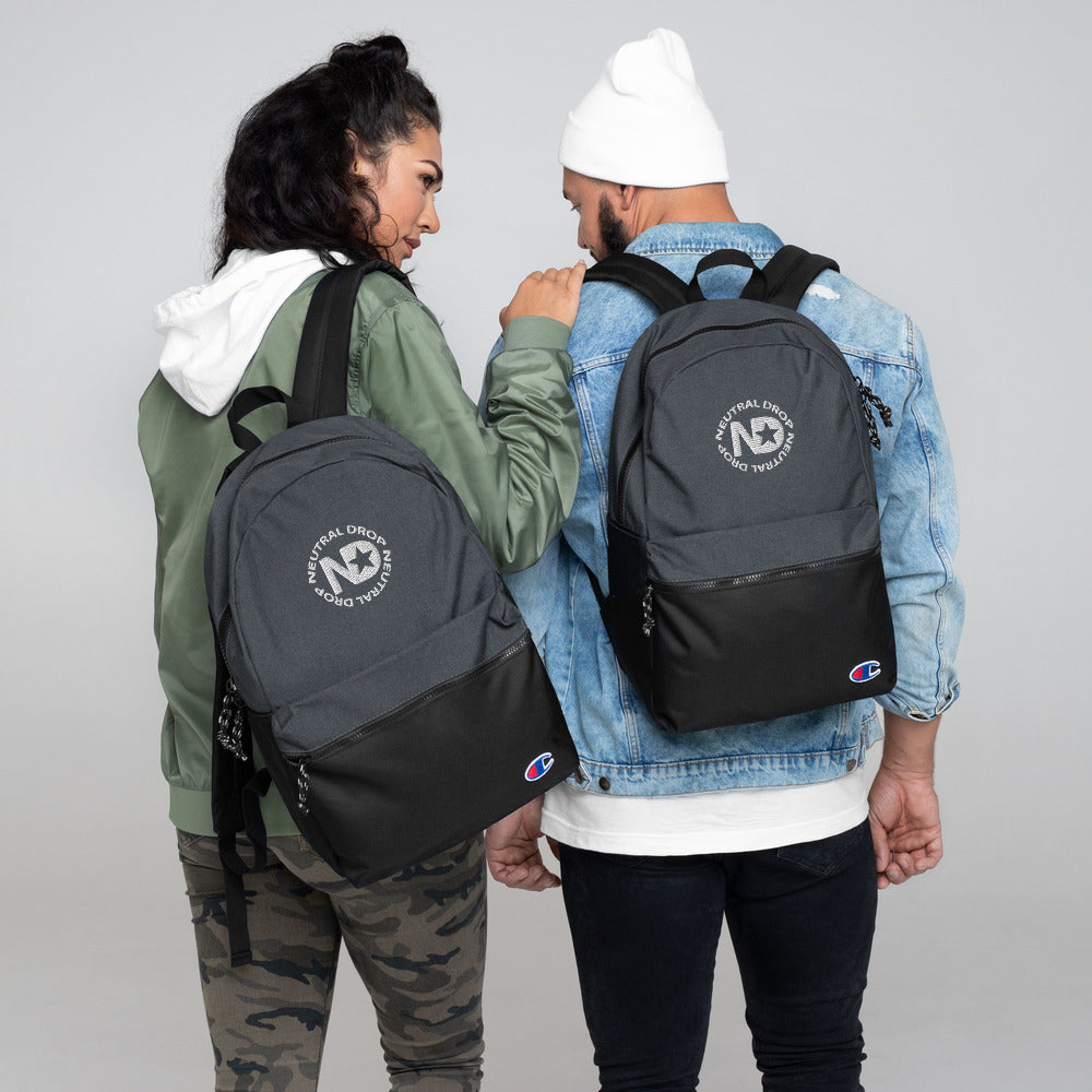 Neutral Drop Logo Embroidered Champion Backpack