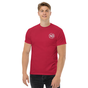 Men's classic tee w/Neutral Drop Logo on Front and No Mercy Reversie on back