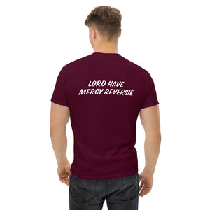 Men's classic tee w/Neutral Drop Logo on Front and No Mercy Reversie on back
