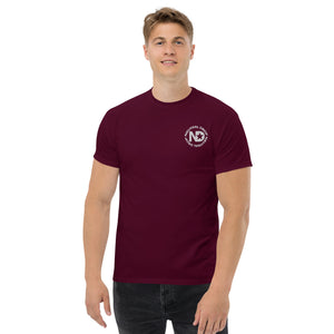 Men's classic tee w/Neutral Drop Logo on Front and No Mercy Reversie on back