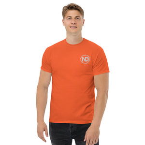 Men's classic tee w/Neutral Drop Logo on Front and No Mercy Reversie on back
