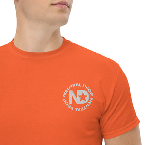 Men's classic tee w/Neutral Drop Logo on Front and No Mercy Reversie on back