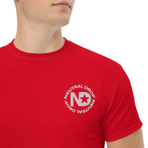 Men's classic tee w/Neutral Drop Logo on Front and No Mercy Reversie on back