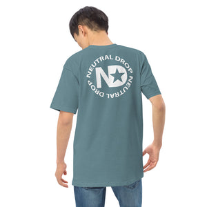 Men’s premium heavyweight tee with Neutral Drop logo on front and back