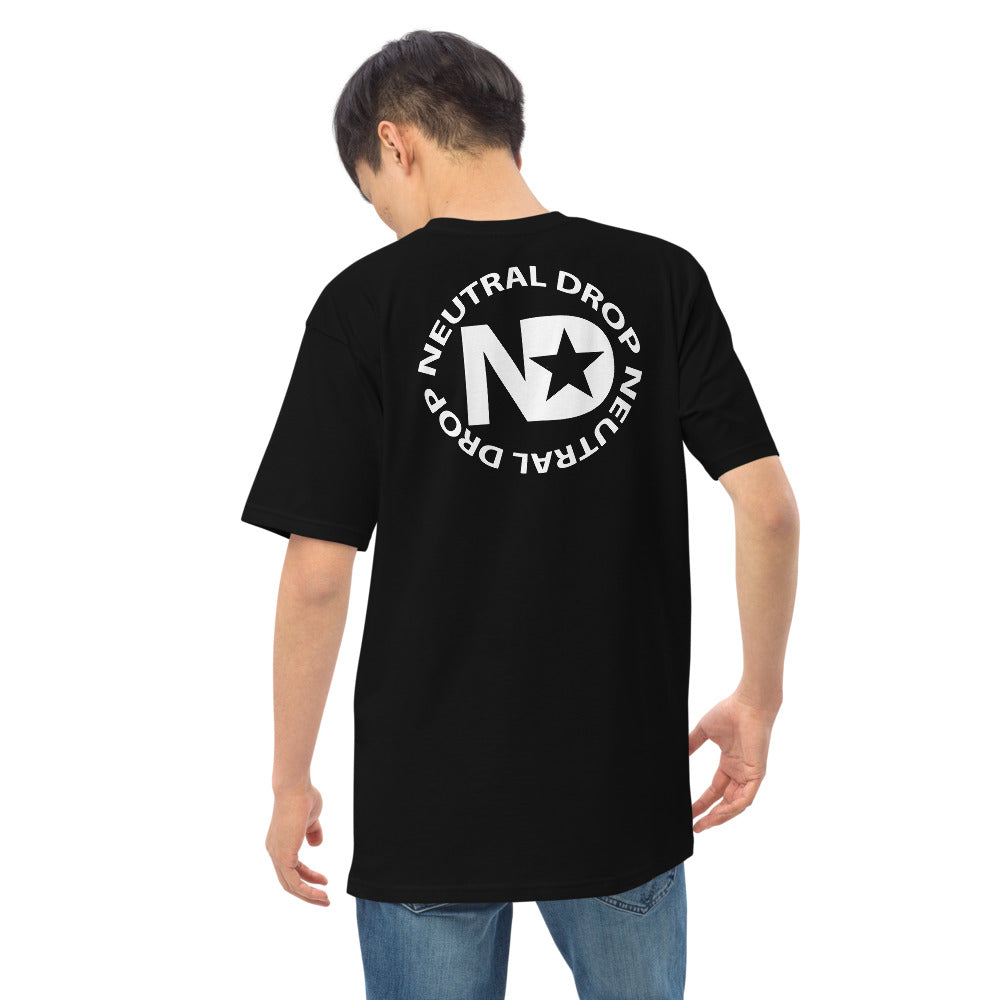 Men’s premium heavyweight tee with Neutral Drop logo on front and back