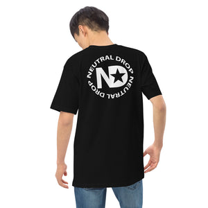 Men’s premium heavyweight tee with Neutral Drop logo on front and back