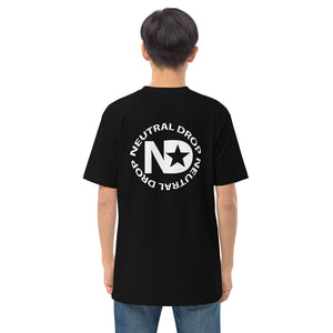Men’s premium heavyweight tee w/ Chubby Rubba on front and Neutral Drop logo on back