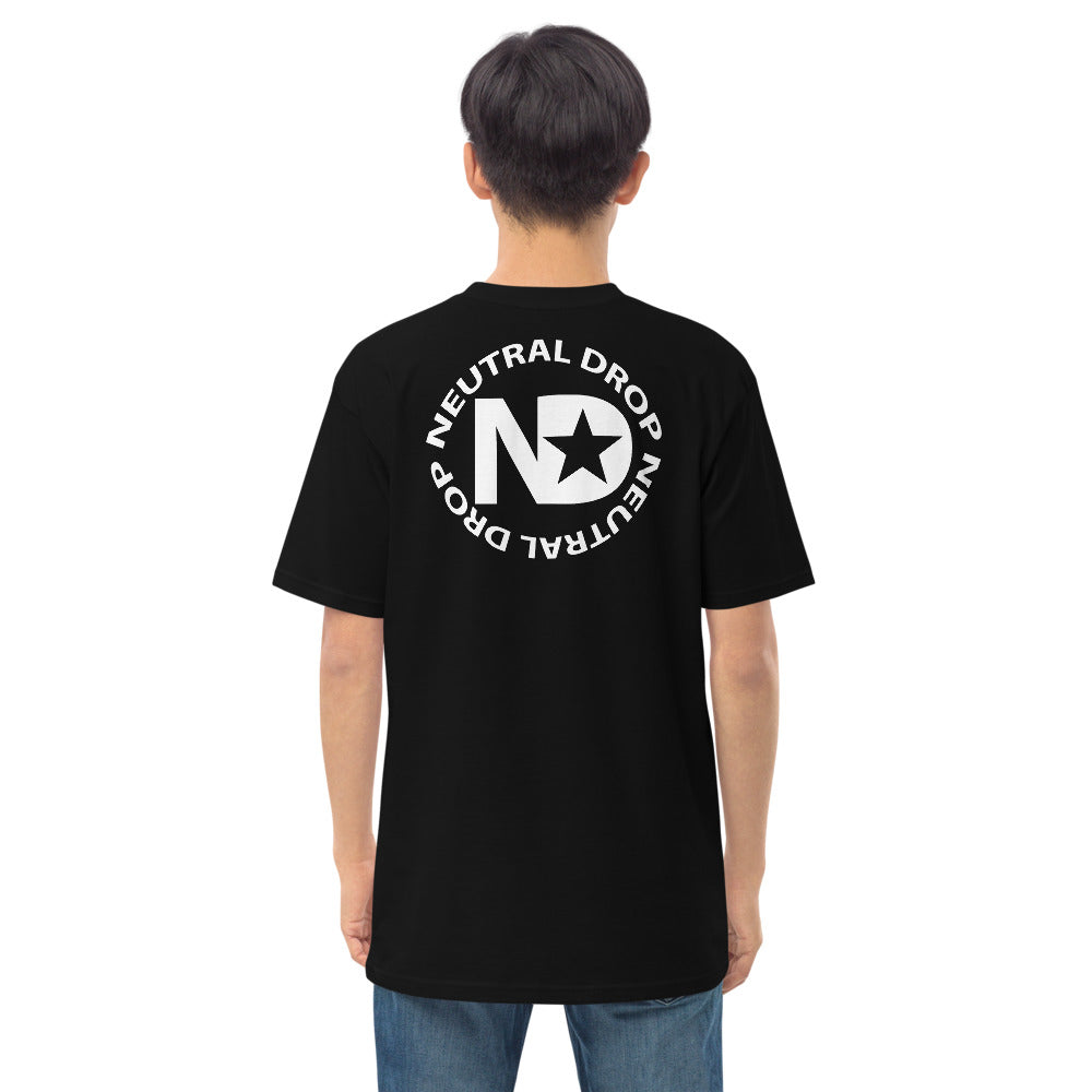 Men’s premium heavyweight tee with Neutral Drop logo on front and back