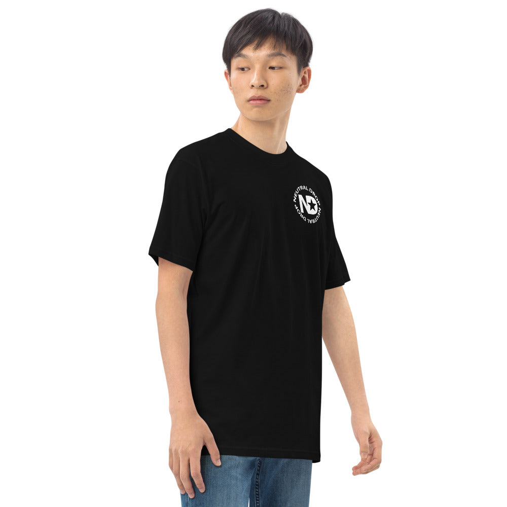 Men’s premium heavyweight tee with Neutral Drop logo on front and back