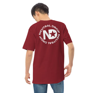 Men’s premium heavyweight tee with Neutral Drop logo on front and back