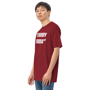 Men’s premium heavyweight tee w/ Chubby Rubba on front and Neutral Drop logo on back