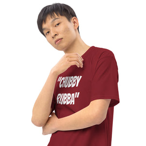 Men’s premium heavyweight tee w/ Chubby Rubba on front and Neutral Drop logo on back