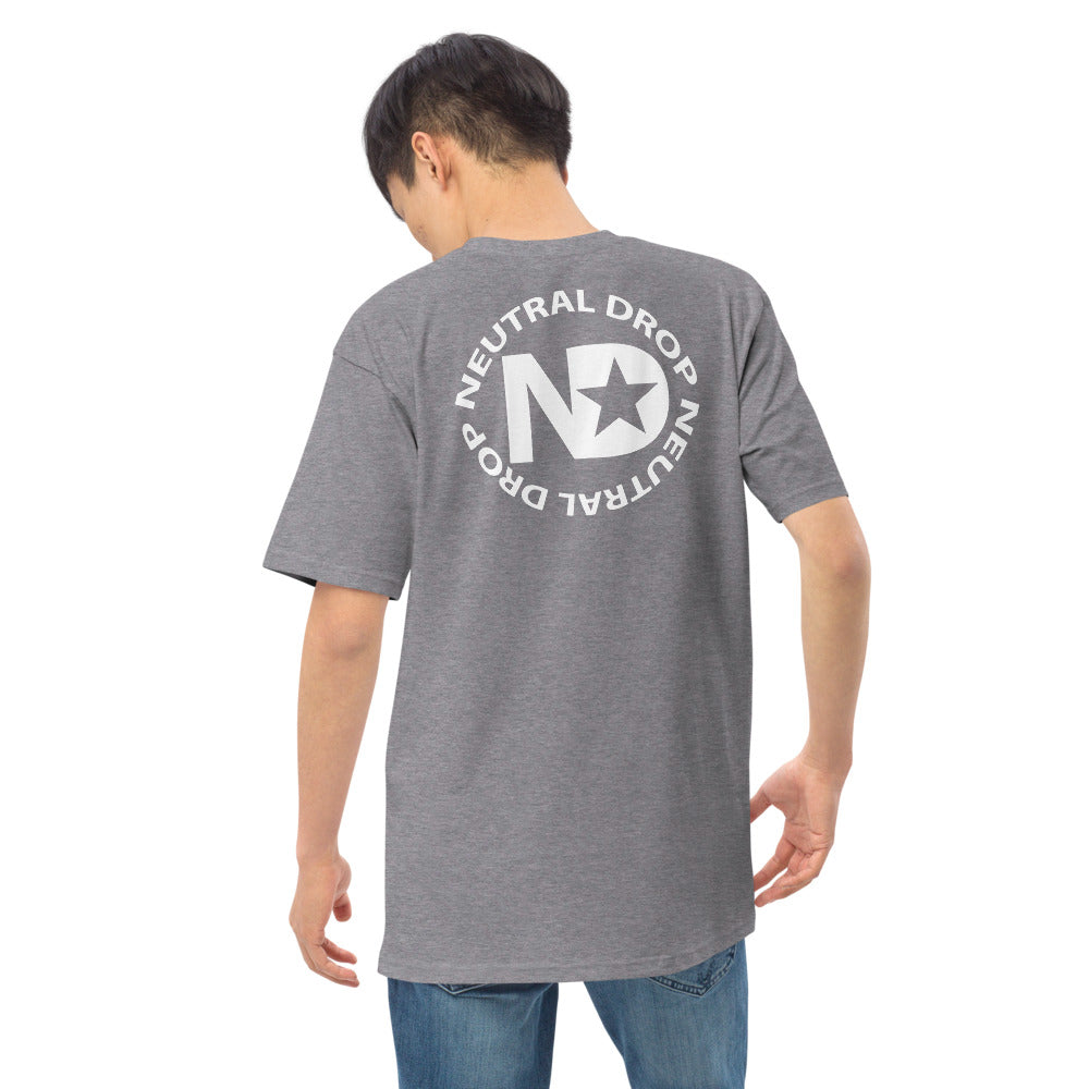 Men’s premium heavyweight tee with Neutral Drop logo on front and back