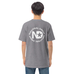 Men’s premium heavyweight tee w/ Chubby Rubba on front and Neutral Drop logo on back