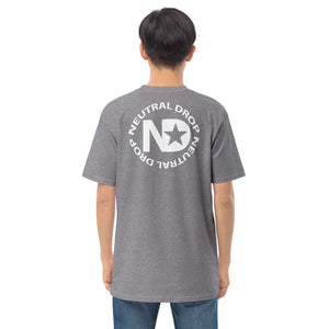 Men’s premium heavyweight tee with Neutral Drop logo on front and back