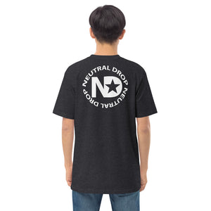 Men’s premium heavyweight tee with Neutral Drop logo on front and back