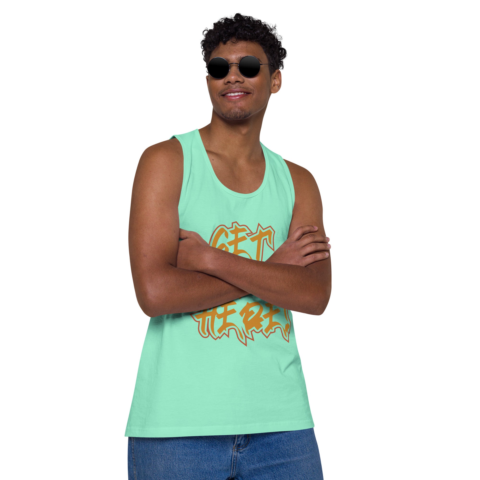 Get Ova Here! Men’s premium tank top