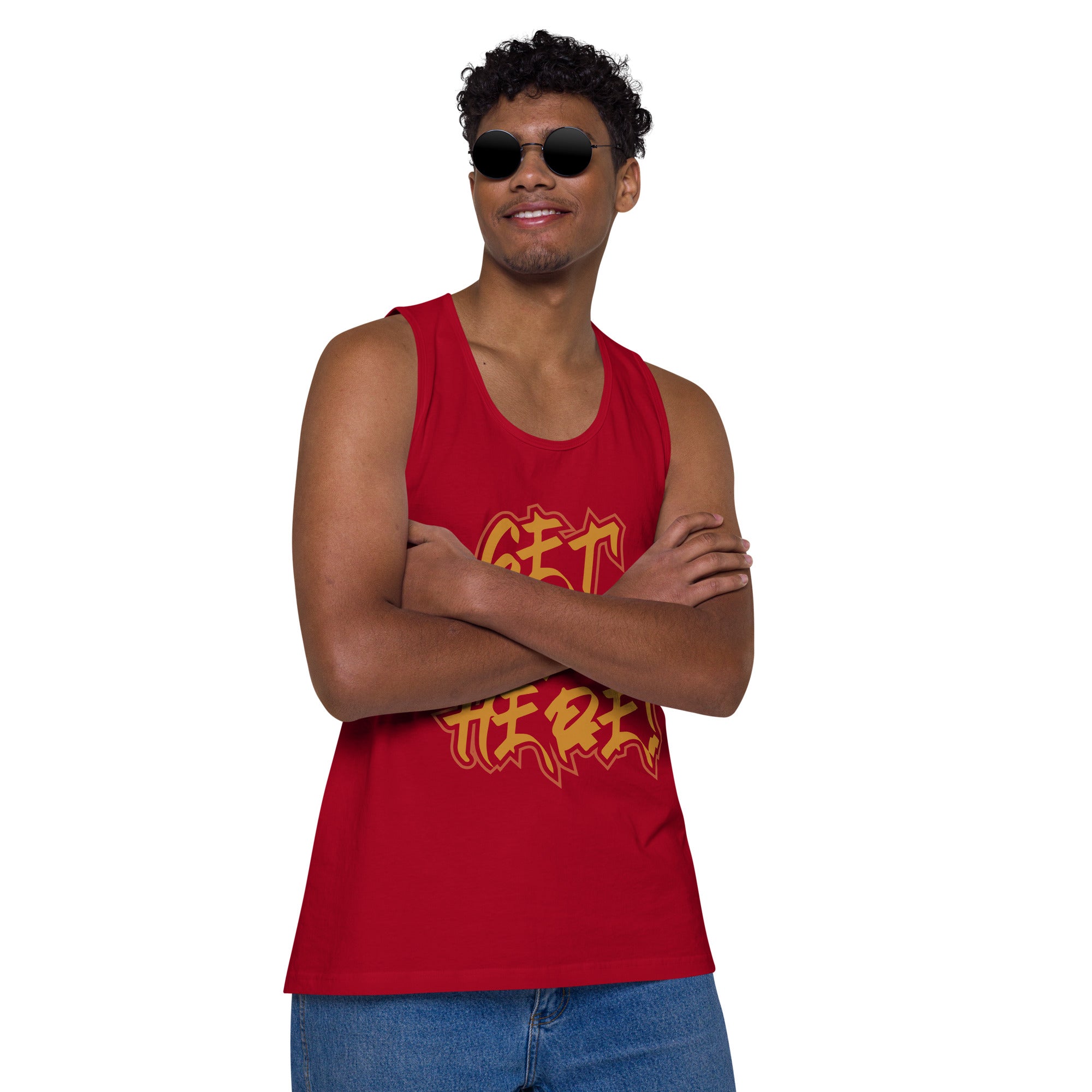 Get Ova Here! Men’s premium tank top