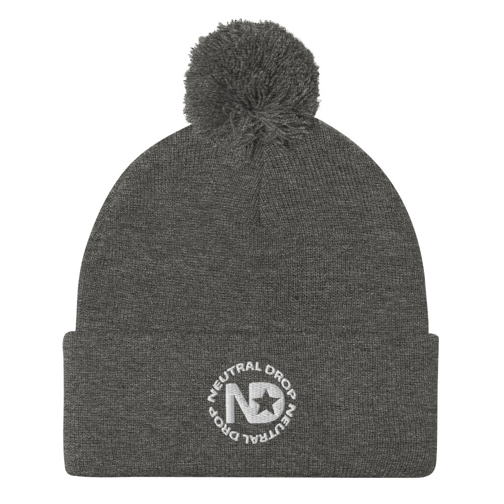 Neutral Drop Pom-Pom Beanie