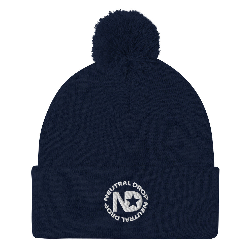 Neutral Drop Pom-Pom Beanie