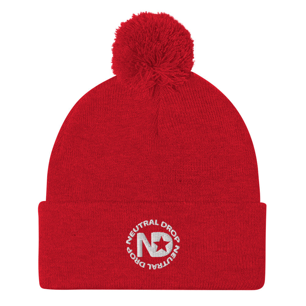 Neutral Drop Pom-Pom Beanie