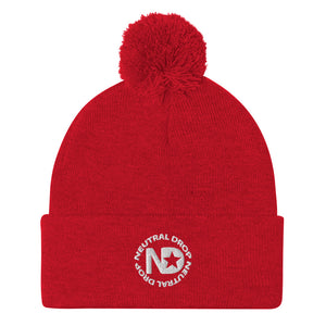 Neutral Drop Pom-Pom Beanie