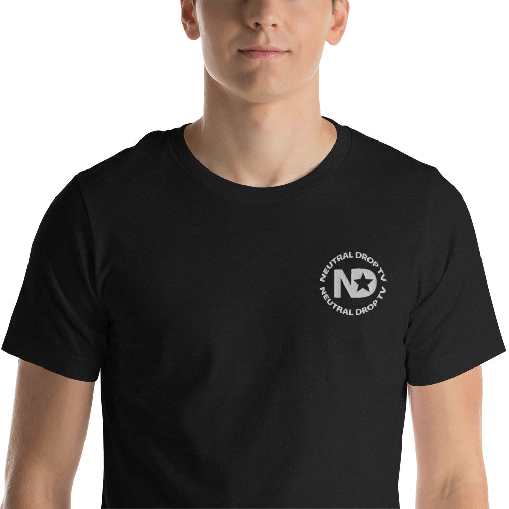 Neutral Drop Logo on Front/Neutral Dropper For Life on Back Unisex t-shirt