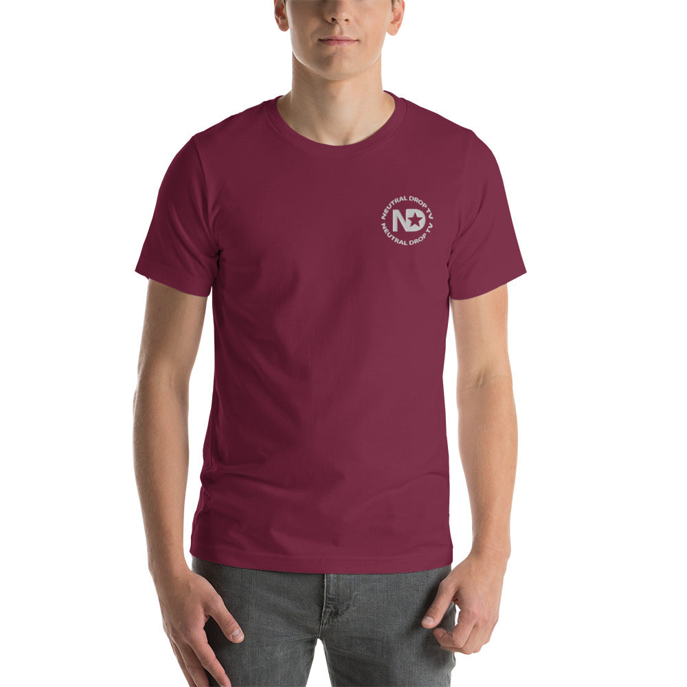 Neutral Drop Logo on Front/Neutral Dropper For Life on Back Unisex t-shirt