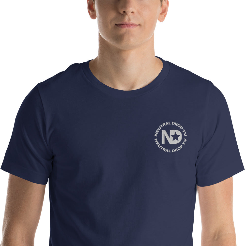 Neutral Drop Logo on Front/Neutral Dropper For Life on Back Unisex t-shirt