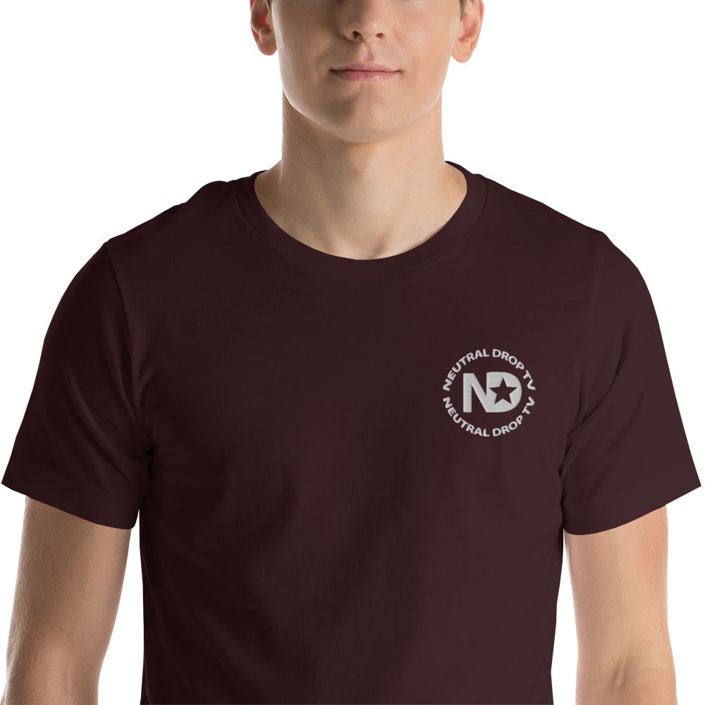 Neutral Drop Logo on Front/Neutral Dropper For Life on Back Unisex t-shirt