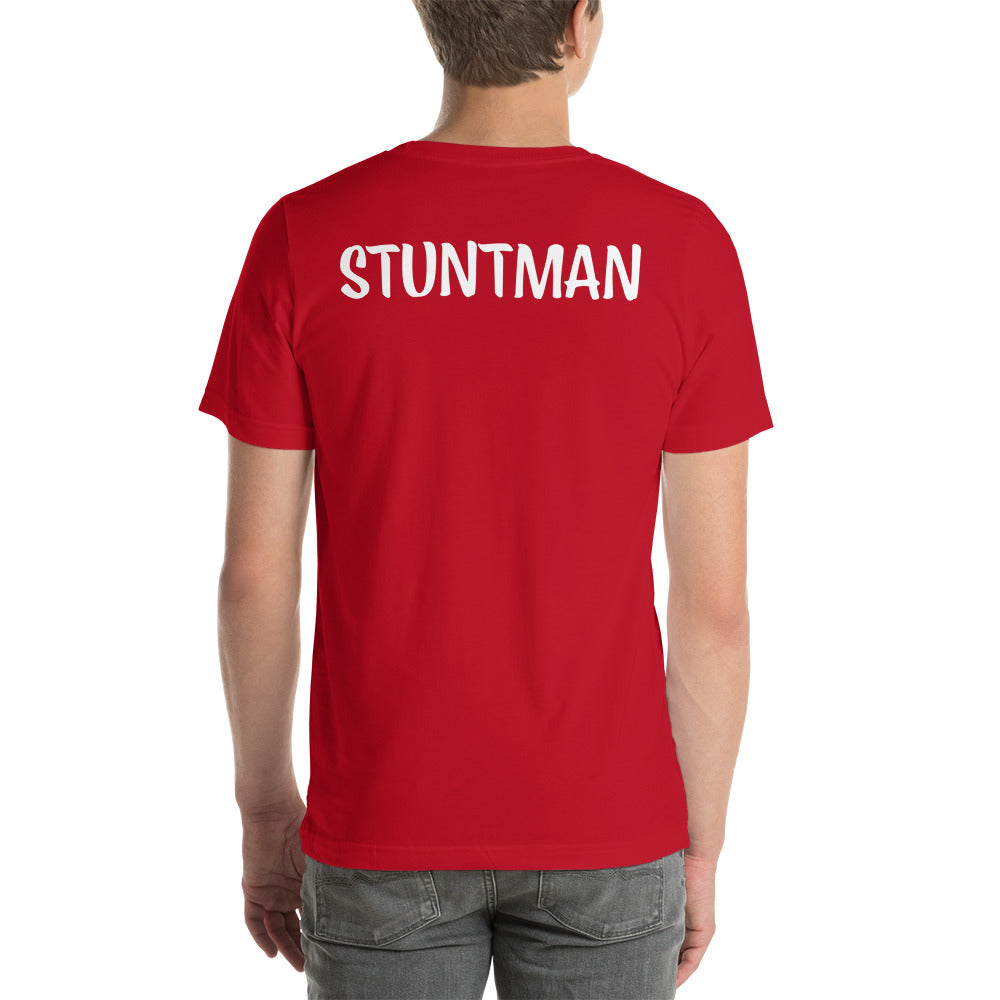 Neutral Drop Logo with Stuntman on back Unisex t-shirt