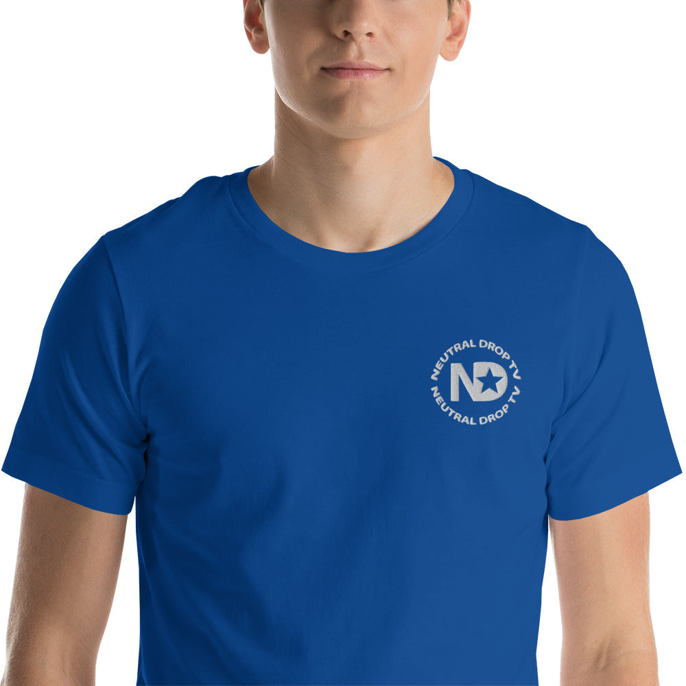 Neutral Drop Logo on Front/Neutral Dropper For Life on Back Unisex t-shirt