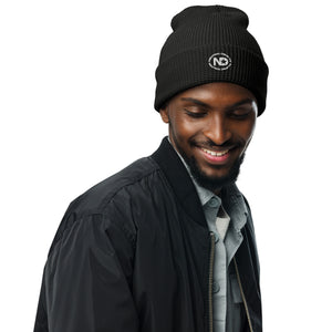 Neutral Drop Logo Embroidered on Waffle beanie