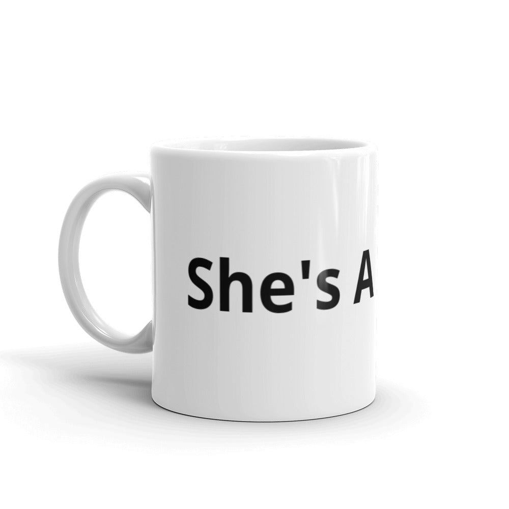 She's A Glowa! White glossy mug