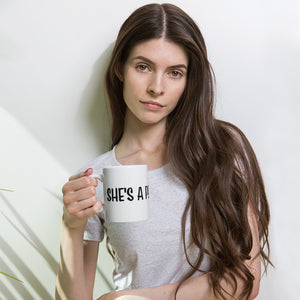 She's A Performa White glossy mug