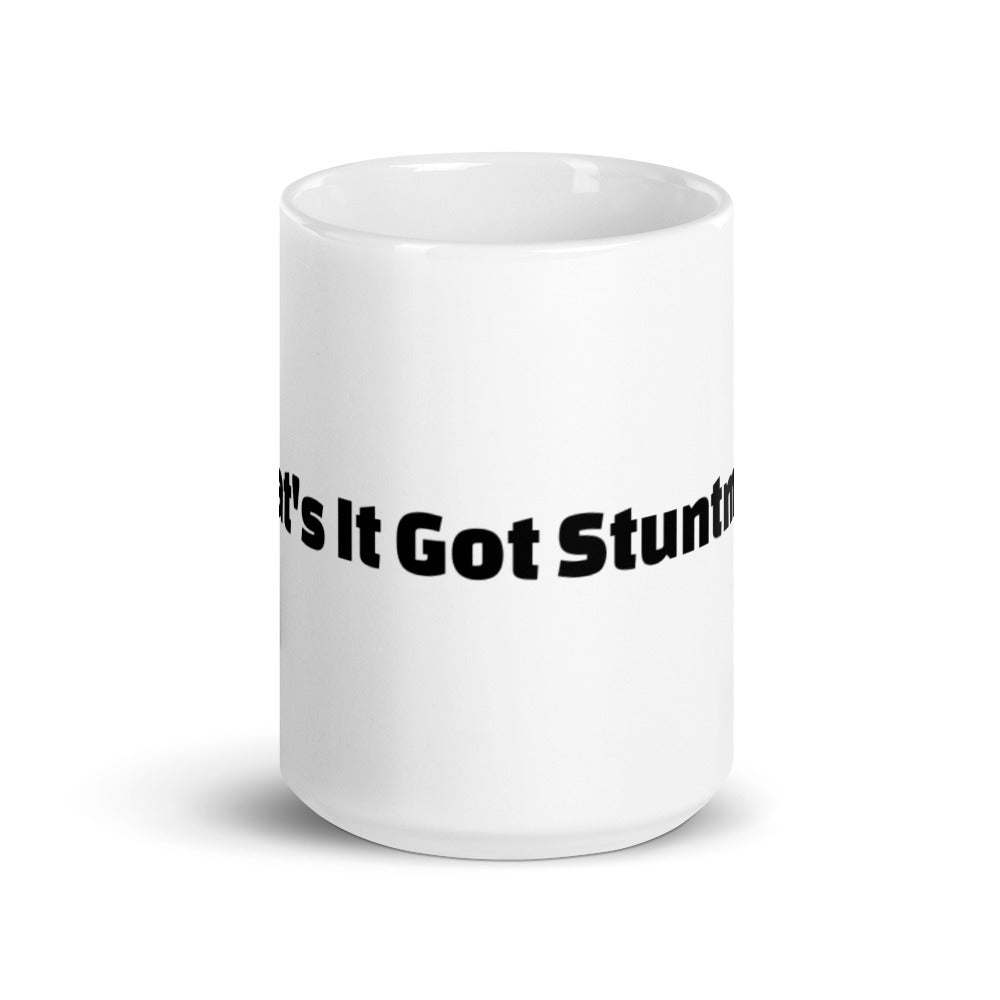 What's It Got Stuntman! White glossy mug
